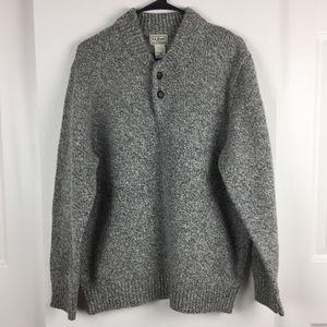 L.L. Bean Gray Lambswool Sweater Size L - Reg